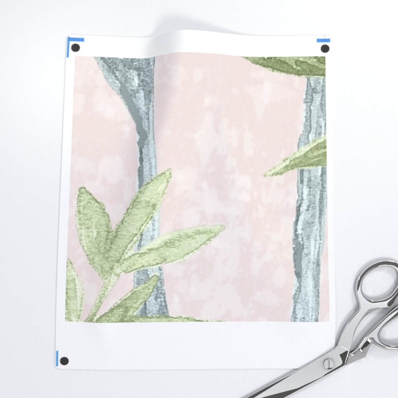 Chinoiserie Blush And Green Large Scale Pastel Forest Custom Pre-pasted Wallpaper by Spoonflower Pre-Pasted Wallpaper 2FT Wide